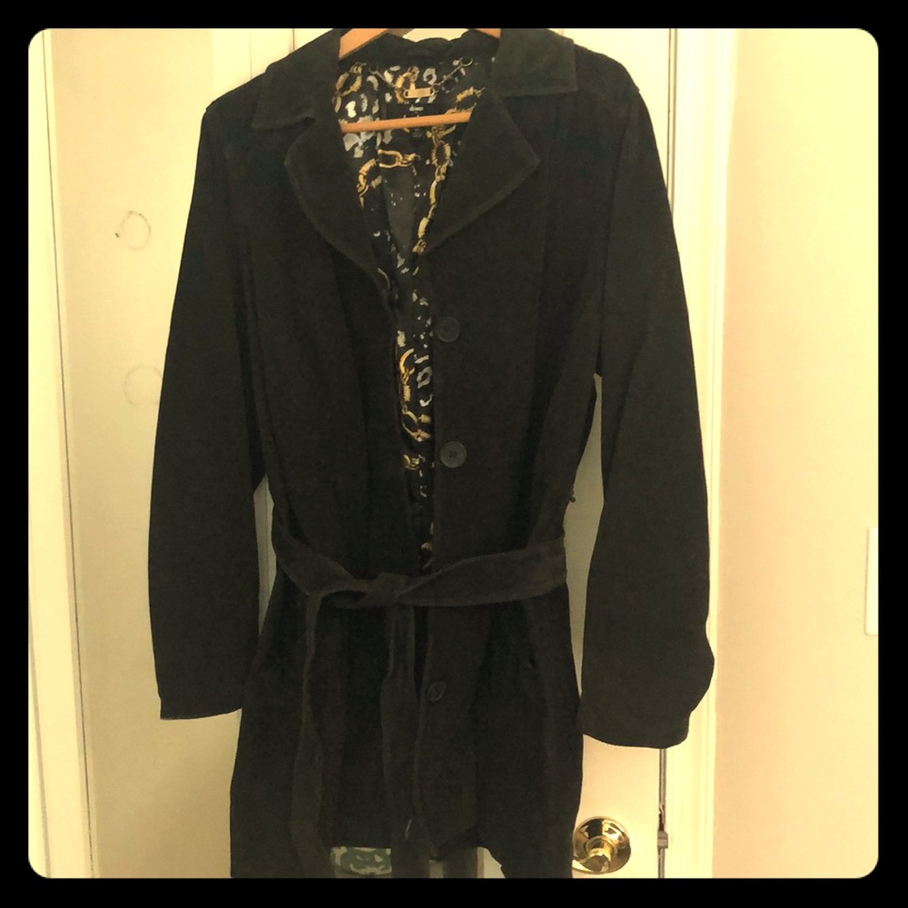Genuine Leather Midi Coat